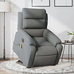 Maison Chic Fauteuil Relax pour salon, Fauteuil inclinable de massage électrique Gris foncé Tissu -GKD84711