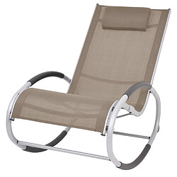 vidaXL Chaise à bascule d'extérieur Taupe Textilène