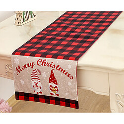 Avis C363 Christmas Black and Red Checkered Table Runner Dwarf Old Man Face Old Man Table Nordic Sandkin pour les vacances