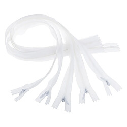 Fermetures à glissière en nylon 5pcs fermeture à glissière fermeture invisible pour coudre blanc