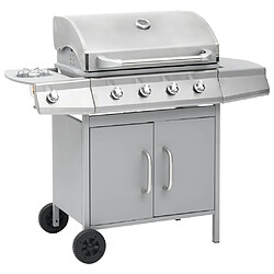 vidaXL Barbecue à gaz 4+1 zones de cuisson Argenté Inox