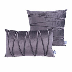 Paris Prix Lot de 2 Coussins Déco Paulina 30x50cm Gris