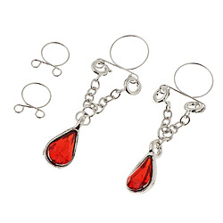 Acheter 1 paire pince non piercing sur le mamelon anneau bijoux de corps rouge