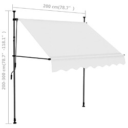 vidaXL Auvent manuel rétractable avec LED 200 cm Crème pas cher