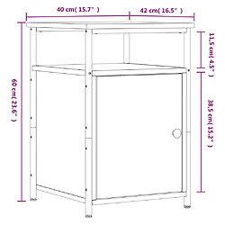 vidaXL Tables de chevet 2 pcs chêne fumé 40x42x60 cm bois d'ingénierie pas cher