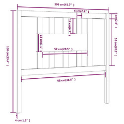 vidaXL Tête de lit Noir 106x4x100 cm Bois massif de pin pas cher