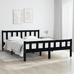 vidaXL Cadre de lit sans matelas noir bois massif 120x200 cm 