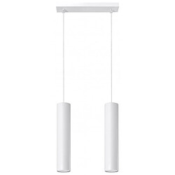 Luminaire Center Suspension LAGOS acier blanc 2 ampoules