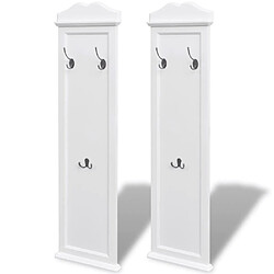 Decoshop26 Lot de 2 portemanteaux muraux en MDF Blanc DEC024185