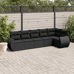 Maison Chic Salon de jardin 6 pcs avec coussins | Ensemble de Table et chaises | Mobilier d'Extérieur noir résine tressée -GKD14124