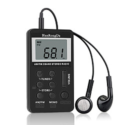 Universal AM FM Radio numérique 2 bandes Récepteur stéréo Mini sac radio portable Casque radio 1.5 Écran LCD