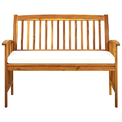 Maison Chic Banc de jardin avec coussins | Banquette de jardin | Chaise Relax 119 cm Bois solide d'acacia -MN37313