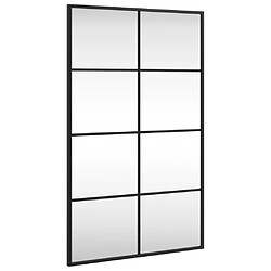 vidaXL Miroir mural noir 50x80 cm rectangulaire fer