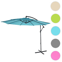 Mendler Parasol déporté semi-pro Acerra, protection contre le soleil, 3m inclinable ~ turquoise sans support