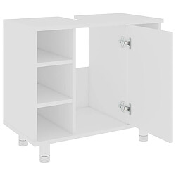 Maison Chic Armoire de salle de bain,Meuble de rangement,Meuble haut Blanc 60x32x53,5 cm Aggloméré -GKD545179 pas cher