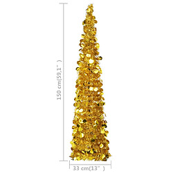 Acheter vidaXL Sapin de Noël artificiel escamotable doré 150 cm PET