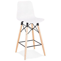 Alterego Tabouret snack mi-hauteur 'MOZAIK MINI' blanc style scandinave