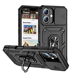 L Kit De Support Magnétique De Voiture Pour Conduite Sûre + Couverture De Fenêtre Coulissante De Défenseur Militaire Magnétique Phonecare Compatible avec Apple iPhone 16 - Noir