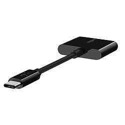 Adaptateur USB-C vers Jack 3.5mm et USB-C 60W Audio et Charge Belkin Noir