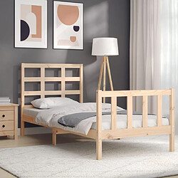 Acheter Maison Chic Cadre/structure de lit avec tête de lit pour adulte - Lit Moderne Chambre 90x200 cm bois massif -MN56724