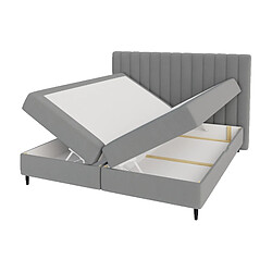 Bestmobilier Maria - lit boxspring - 160x200 - en velours - coffres et surmatelas inclus