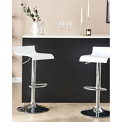 Beliani Tabouret rotatif Set de 2 Blanc VALENCIA