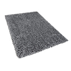 Beliani Tapis shaggy noir et blanc 200 x 300 cm CIDE