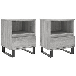 Maison Chic Lot de 2 Tables de chevet - Tables de Nuit sonoma gris 40x35x50 cm bois ingénierie