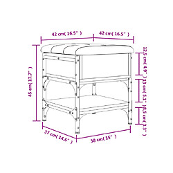 vidaXL Banc à chaussures chêne marron 42x42x45 cm bois d'ingénierie pas cher