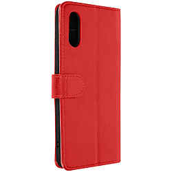 Avizar Étui Samsung Galaxy A02 Vintage Porte-carte Fonction Support rouge