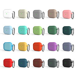 Coque en silicone anti-poussière, avec mousqueton blanc antique pour votre Apple AirPods 3