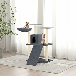 Arbre à chat avec griffoirs,niche pour chat en sisal Gris foncé 83 cm -MN97638