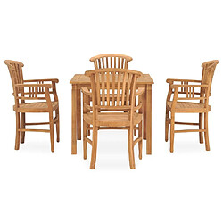 Salle à manger de jardin 5 pcs,Table et chaise à dîner Bois de teck solide -MN93248