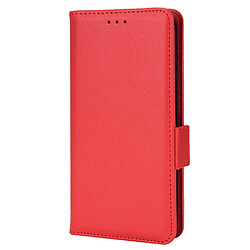 Etui en PU texture litchi avec support, rouge pour votre Blackview A90