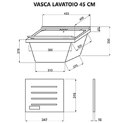 Kiamami Valentina LAVOIR AVEC MEUBLE 45X50 AVEC 1 PORTE ET PLANCHE À LAVER | PRATICO pas cher