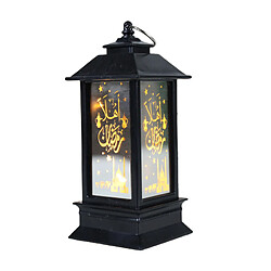 Ramadan Eid Al-Fitr Décoration Crescent Moon Star Lantern LED Lumières Noir S