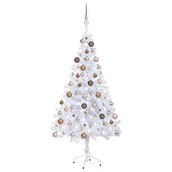 vidaXL Arbre de Noël artificiel pré-éclairé/boules 150 cm 380 branches