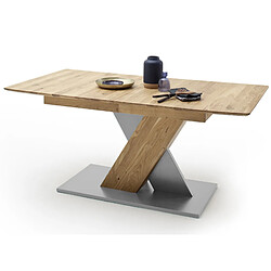 Pegane Table à manger extensible en chêne sauvage / gris - L.180-225 x H.77 x P.90 cm