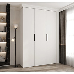 Abiks Meble Armoire à portes battantes Como 4 245,5/160/40 3 portes (blanc/noir)