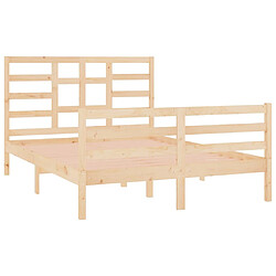 Avis vidaXL Cadre de lit sans matelas bois massif 120x190 cm