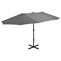 Maison Chic Parasol Jardin | Parasol d'extérieur poteau en aluminium 460 x 270 cm anthracite - GKD84240