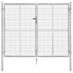 vidaXL Porte de jardin Acier galvanisé 306x250 cm Argenté