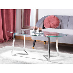 Beliani Table basse Verre Argenté FRESNO