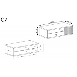 Vivaldi Meuble TV MODERNO C-7 Chene Artisan 124 cm