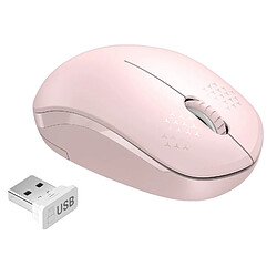 Souris Sans Fil 2.4G Avec Récepteur USB Pour Tablette D'ordinateur PC Rose