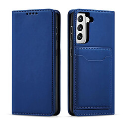 Ozzzo etui pour cartes magnetiques pour samsung galaxy s22 + (s22 plus) pochette portefeuille porte-cartes bleu