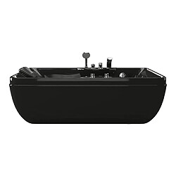 Vente-Unique Baignoire balnéo noire - 1 place - 140L - 150 x 75 x 54,5 cm - Angle droit - GAVINO