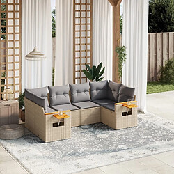 Maison Chic Salon de jardin avec coussins 6 pcs | Ensemble de Table et chaises | Mobilier d'Extérieur beige résine tressée -GKD14248