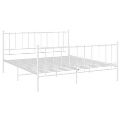 Maison Chic Lit adulte - Lit simple Cadre de lit,Structure du lit Contemporain Blanc Métal 140x200 cm -MN81433