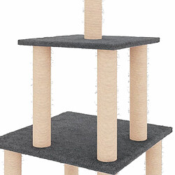 Arbre à chat avec griffoirs,niche pour chat en sisal gris foncé 111 cm -MN99858 pas cher